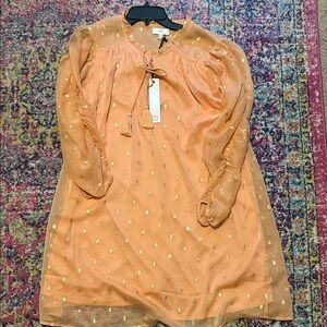 NSR Orange and Gold Women's Mini Dress